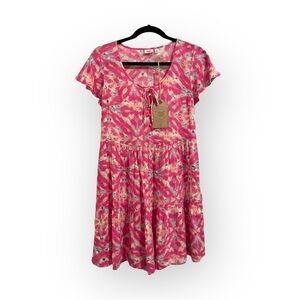 True Craft Pink and White Scoop Neck Sundress NWT